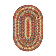 Homespice Cotton Braided Rug Brown Oval 8x11 ft and Larger Cotton Carpet 129889