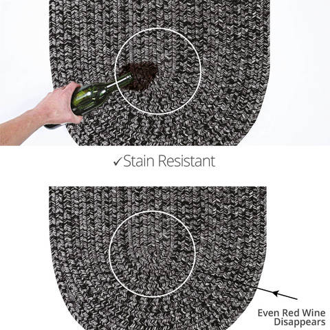 Homespice Ultra Durable Braided Rug Black Oval 80 X 100 Area Rug 306579 816-129909 Image 3