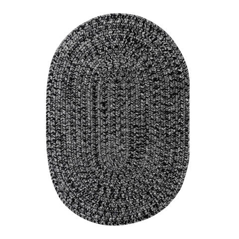 Homespice Ultra Durable Braided Rug Black Oval 80 X 100 Area Rug 306579 816-129909 Image 0