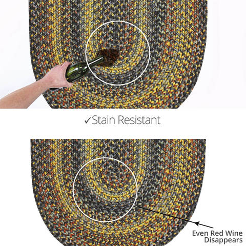 Homespice Ultra Durable Braided Rug Black Oval 80 X 100 Area Rug 306029 816-129929 Image 3