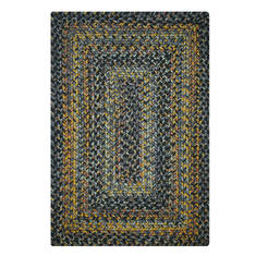 Homespice Ultra Durable Braided Rug Black Rectangle 5x8 ft Polypropylene Carpet 129936