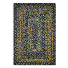Homespice Ultra Durable Braided Rug Black Rectangle 5x8 ft Polypropylene Carpet 129936