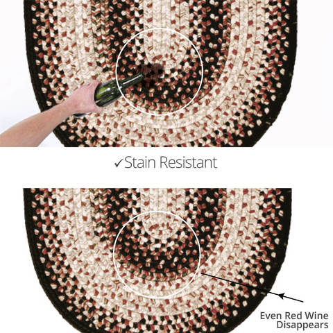 Homespice Ultra Durable Braided Rug Black Oval 40 X 60 Area Rug 303080 816-129946 Image 3