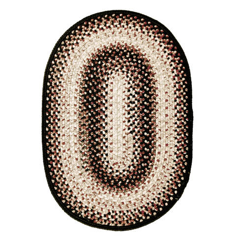 Homespice Ultra Durable Braided Rug Black Oval 40 X 60 Area Rug 303080 816-129946 Image 0