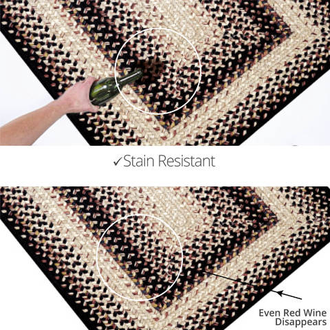 Homespice Ultra Durable Braided Rug Black 18 X 26 Area Rug 322081 816-129962 Image 3