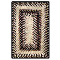 Homespice Ultra Durable Braided Rug Black Rectangle 2x3 ft Polypropylene Carpet 129962
