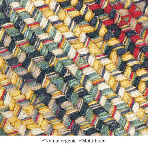 Homespice Wool Braided Rug Multicolor Oval 23 X 39 Area Rug 800138 816-129963 Image 2