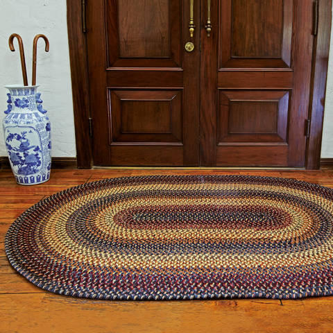 Homespice Wool Braided Rug Red 40 X 60 Area Rug 813121 816-129995 Image 1