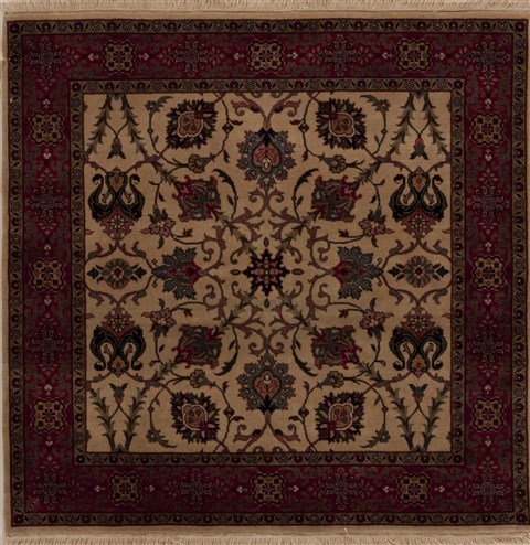 Semnan Beige Square Hand Knotted 311 X 40  Area Rug 251-13005 Image 0