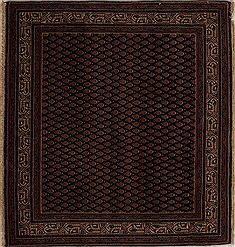 Indian Hamedan Blue Square 4 ft and Smaller Wool Carpet 13007