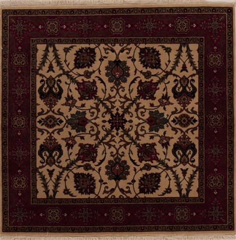 Semnan Beige Square Hand Knotted 311 X 40  Area Rug 251-13011 Image 0