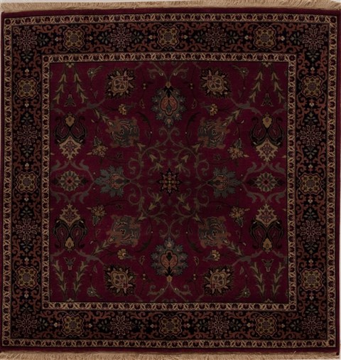 Semnan Red Square Hand Knotted 311 X 41  Area Rug 251-13013 Image 0