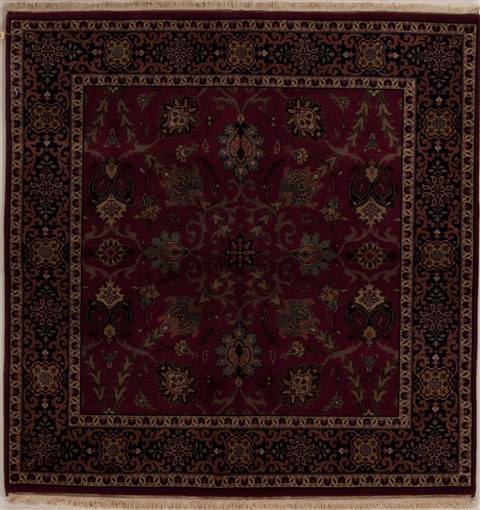 Semnan Red Square Hand Knotted 40 X 41  Area Rug 251-13015 Image 0