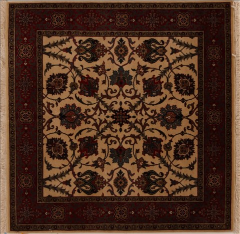 Semnan Beige Square Hand Knotted 40 X 40  Area Rug 251-13017 Image 0
