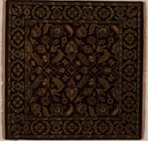 Agra Red Square Hand Knotted 51 X 52  Area Rug 251-13030 Image 0