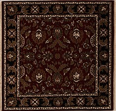 Indian Agra Red Square 5 to 6 ft Wool Carpet 13031