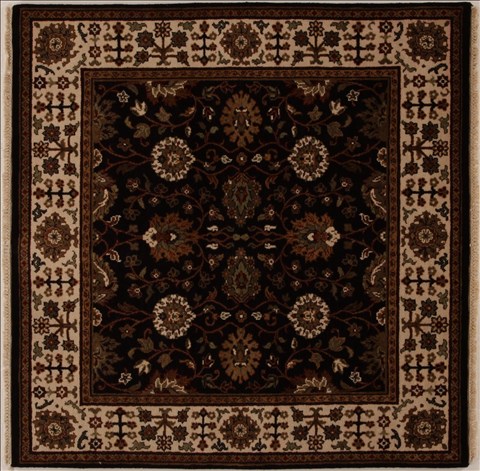 Agra Black Square Hand Knotted 50 X 50  Area Rug 251-13033 Image 0