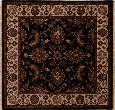 Agra Black Square Hand Knotted 411 X 50  Area Rug 251-13036 Image 0