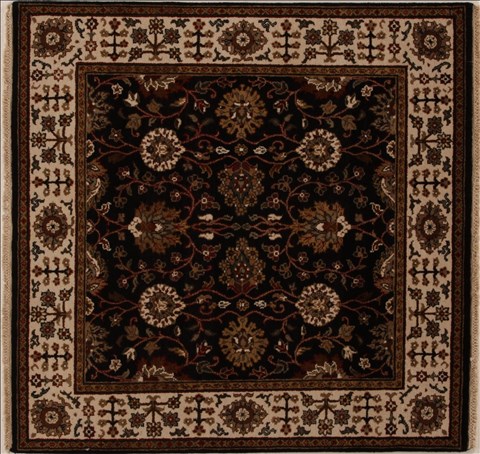 Agra Black Square Hand Knotted 411 X 50  Area Rug 251-13044 Image 0