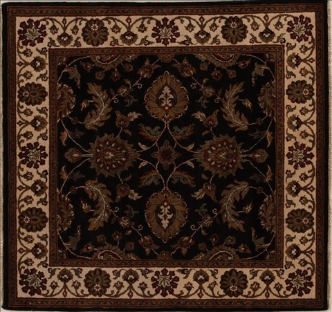 Agra Black Square Hand Knotted 411 X 52  Area Rug 251-13047 Image 0