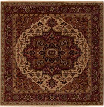 Indian Serapi Beige Square 5 to 6 ft Wool Carpet 13048