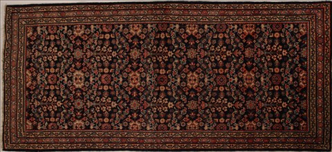 Mahal Blue Runner Hand Knotted 45 X 97  Area Rug 251-13101 Image 0
