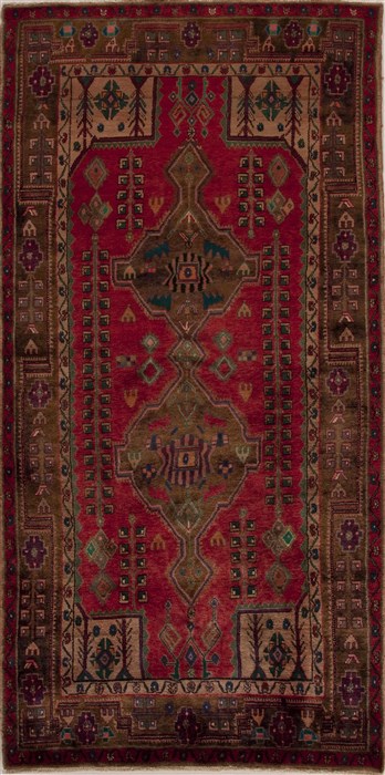 Mussel Red Runner Hand Knotted 410 X 100  Area Rug 251-13130 Image 0