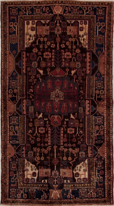 Hamedan Multicolor Hand Knotted 56 X 101  Area Rug 251-13133 Image 0