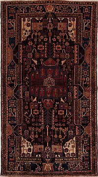 Persian Hamedan Multicolor Rectangle 7x10 ft Wool Carpet 13133