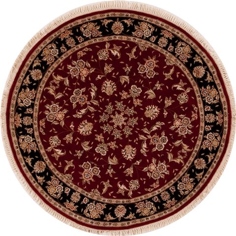 Sino-Persian Red Round Hand Knotted 50 X 50  Area Rug 251-13144 Image 0