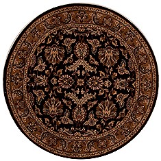 Jaipur Black Round Hand Knotted 5'0" X 5'0"  Area Rug 251-13146