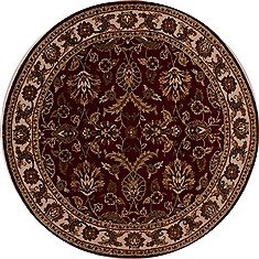 Indian Jaipur Red Round 5 to 6 ft Wool Carpet 13147