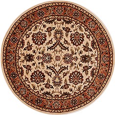Jaipur White Round Hand Knotted 5'0" X 5'0"  Area Rug 251-13150