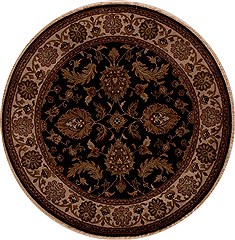 Jaipur Black Round Hand Knotted 5'0" X 5'0"  Area Rug 251-13161