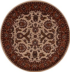Jaipur Beige Round Hand Knotted 5'2" X 5'2"  Area Rug 251-13173