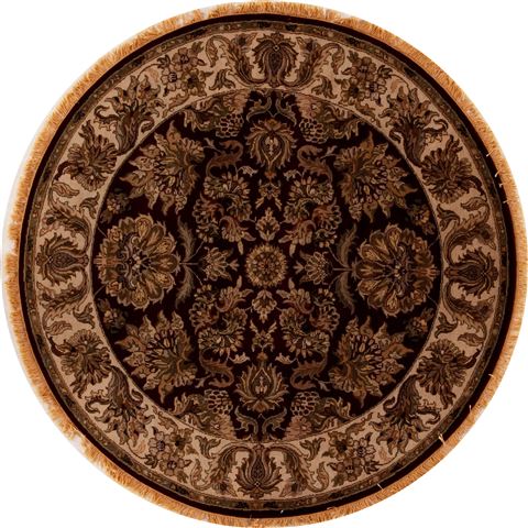 Agra Black Round Hand Knotted 511 X 511  Area Rug 251-13184 Image 0