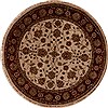 Agra Beige Round Hand Knotted 511 X 60  Area Rug 251-13188 Thumb 0
