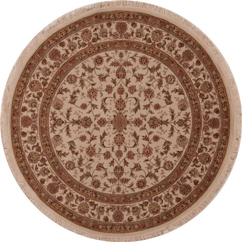 Sino-Persian Beige Round Hand Knotted 60 X 60  Area Rug 251-13192 Image 0