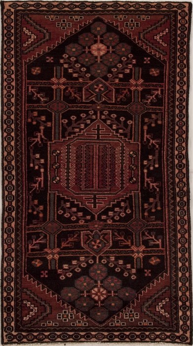 Hamedan Red Hand Knotted 35 X 66  Area Rug 251-13196 Image 0