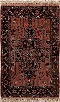 Pakistani Kazak Brown Rectangle 4x6 ft Wool Carpet 13211