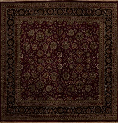 Kashmir Red Square Hand Knotted 99 X 911  Area Rug 251-13257 Image 0