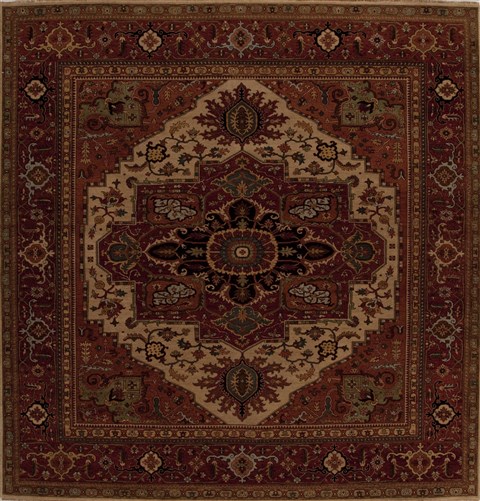 Serapi Beige Square Hand Knotted 99 X 102  Area Rug 251-13258 Image 0