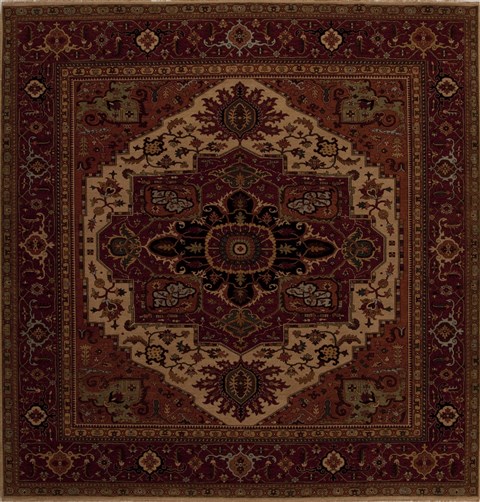 Serapi Beige Square Hand Knotted 910 X 102  Area Rug 251-13296 Image 0
