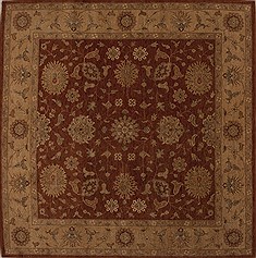 Indian Ziegler Red Square 9 ft and Larger Wool Carpet 13303