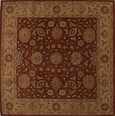 Ziegler Red Square Hand Knotted 10'0" X 10'0"  Area Rug 251-13303