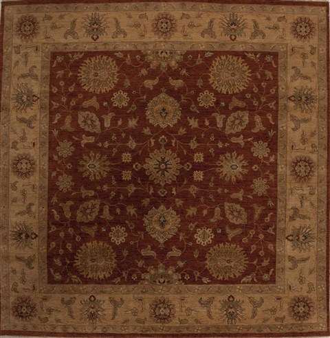 Ziegler Red Square Hand Knotted 910 X 100  Area Rug 251-13305 Image 0