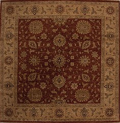 Indian Ziegler Red Square 9 ft and Larger Wool Carpet 13305