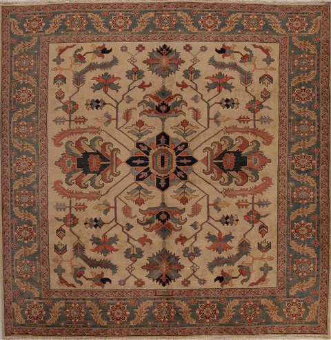 Heriz Beige Square Hand Knotted 103 X 103  Area Rug 251-13308 Image 0