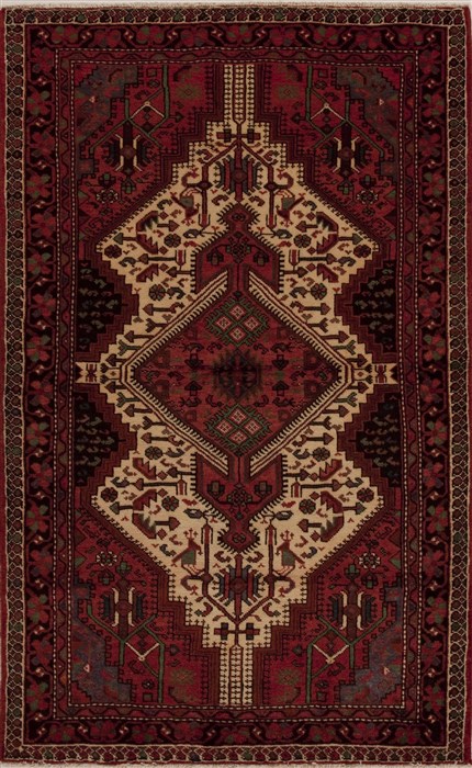 Hamedan Red Hand Knotted 50 X 82 Area Rug 251-13335 Image 0