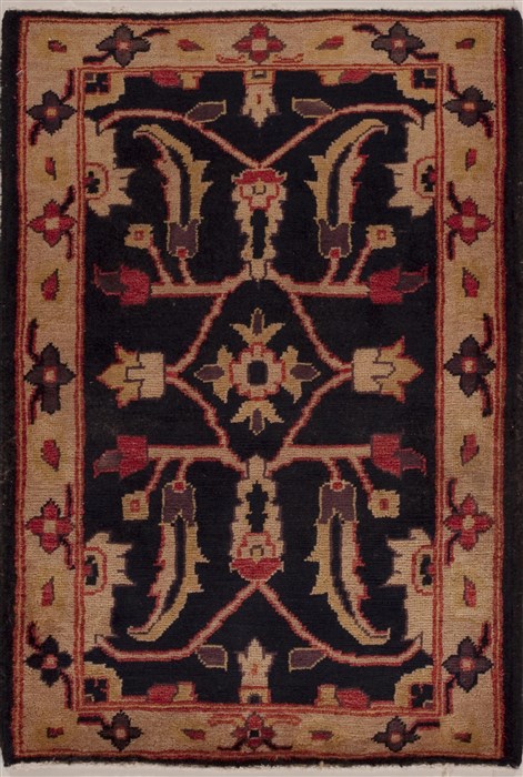 Pishavar Black Hand Knotted 20 X 31  Area Rug 251-13368 Image 0